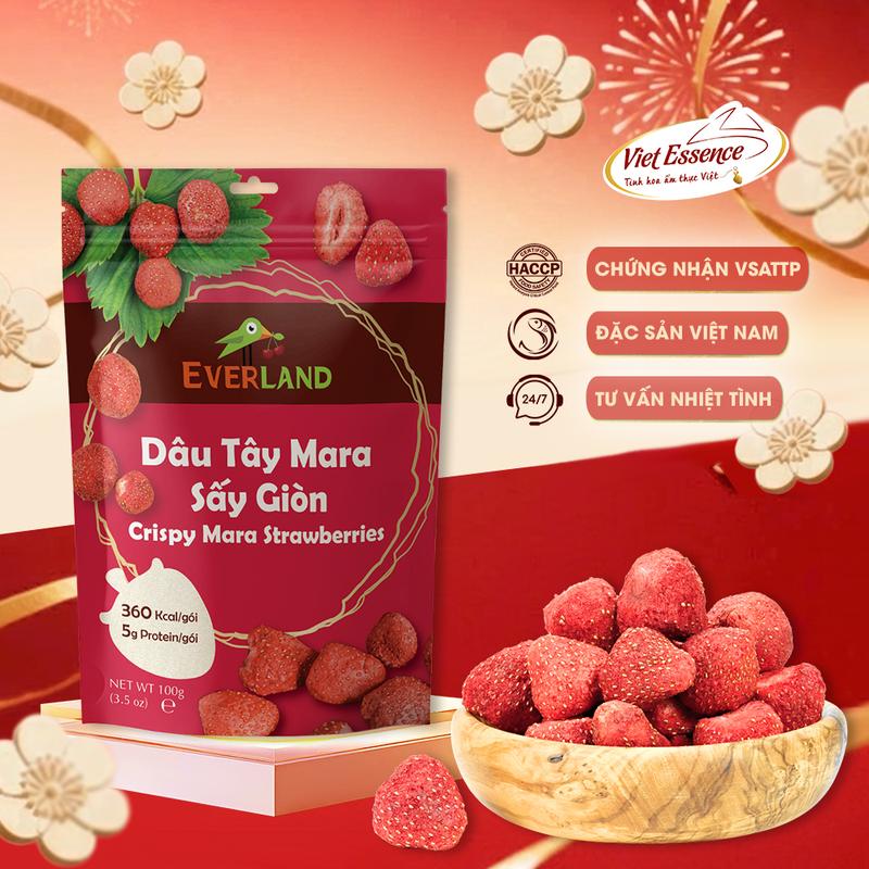 Dâu Tây Mara Sấy Giòn Everland - Dâu Tây Sấy Thăng Hoa Giòn Tan 100gr