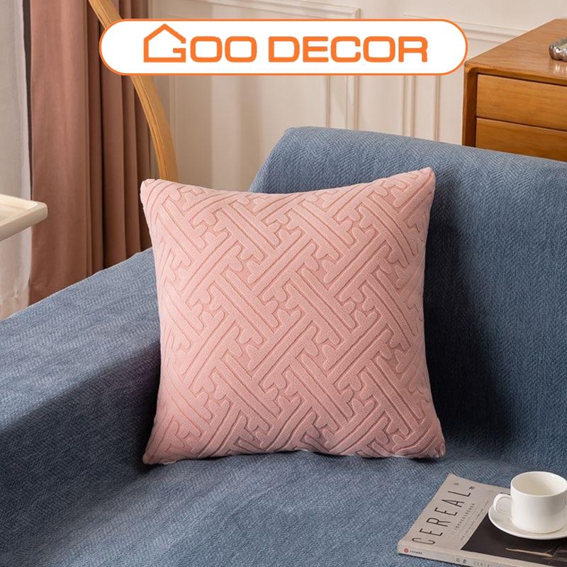 Vỏ gối sofa hoạ tiết mê cung bọc gối tựa sofa 45x45 hình vuông - GOO Decor
