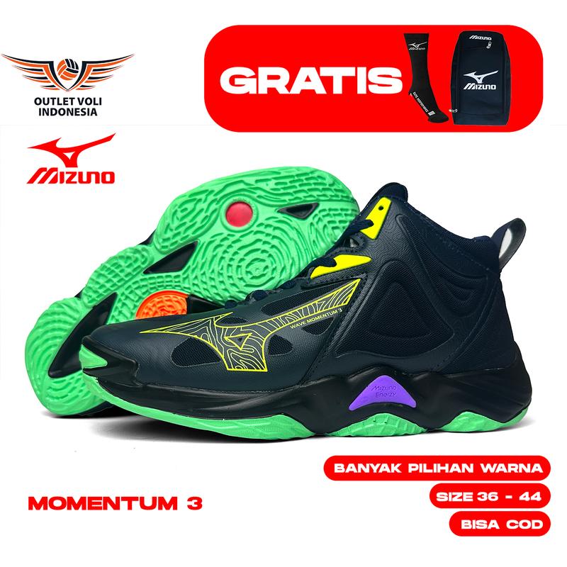 Sepatu Voli Mizuno Wave Momentum 3 Navy Green Volley Mizuno Promo Sepatu Volley Sepatu Sepatu Mizuno Wave Momentum Pria 1