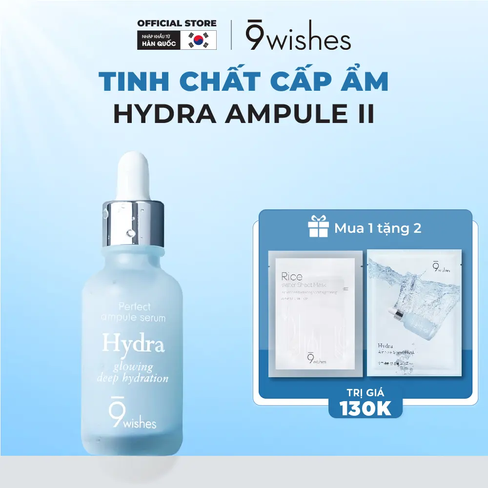 [Quà tặng 2 mask] Tinh chất dưỡng ẩm 9Wishes Hydra Skin Ampule II 30ml