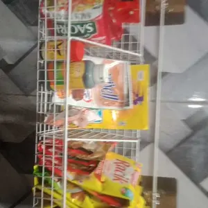 Rak Keranjang Sekat Dinding Dapur, Rak Tempel Gantung 3 Sekat, Rak Keranjang Bumbu Dapur Serbaguna Besi Penyimpanan Wadah Putih Multifungsi Sayuran