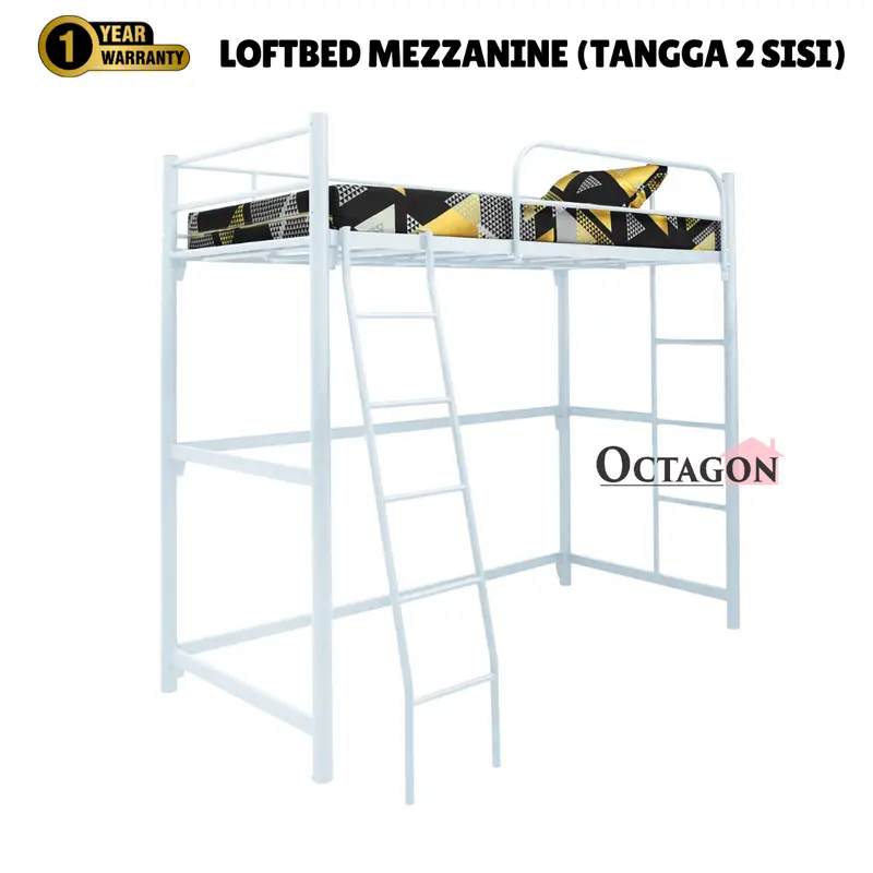 Ranjang Loftbed Besi Ranjang Tingkat Mezzanine Besi Minimalis Knockdown 2