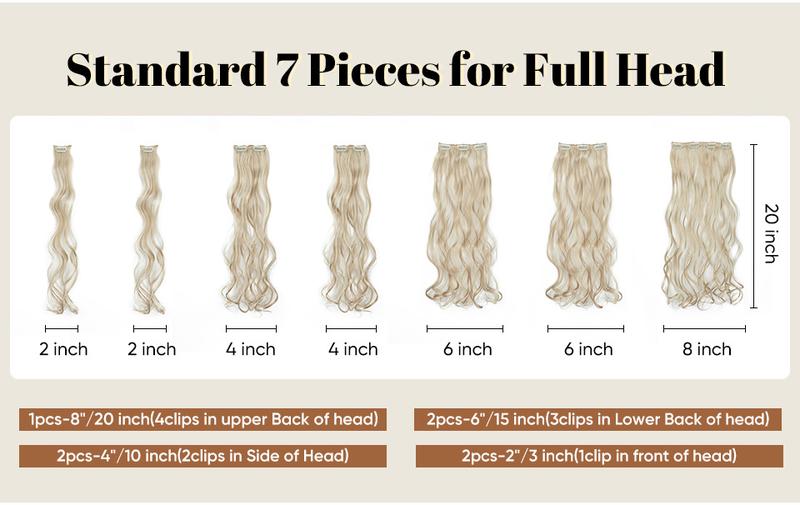 Product Introduction of European and American Fashion 16 Card 7-Piece Set Wig Set Women's Long Curly Hair High Temperature Matte Silk Hair Extension Cross-Border Foreign Trade 2
