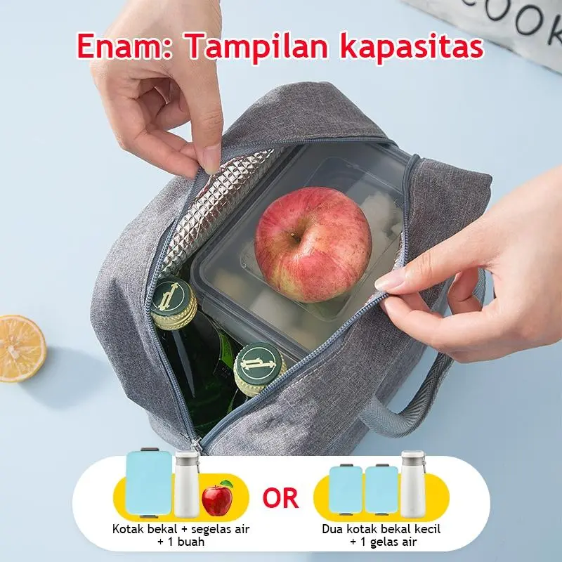eatkit 3 in 1 Kotak Makan Set 840ml Desain Kompartemen Lunch Box Microwave Gratis Alat Makan Box Saus Kitchenware 5