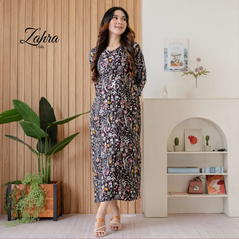 ZAHRA DAILY | Daster Motif Terbaru Lengan 3/4 Katun Rayon Premium 4