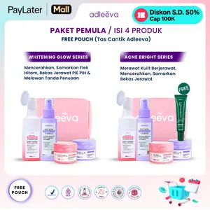 [Minva] ADLEEVA - (Paket Pemula ISI 4) WHITENING Glow Booster / ACNE Bright Series Basic - Mencerahkan bantu samarkan flek hitam, Paket perawatan kulit berjerawat dan bekas jerawat secara maksimal BPOM HALAL
