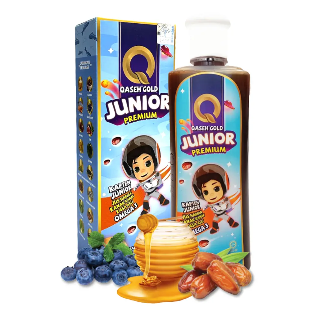 430ml QASEH GOLD JUNIOR PREMIUM :: CONSTIPATION, FEVER RELIEF Supplement Brain Booster