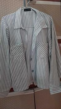Product Review of Kemeja Crop Top Stripe Oversize Baju Wanita Motif Garis-Garis Fit Formal from N**M 0