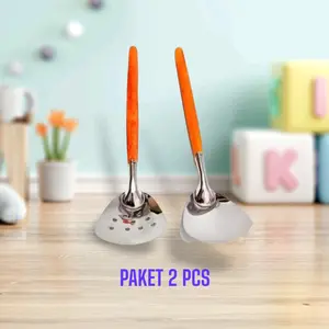 2 PCS SPATULA/SODET JAWA GAGANG KAYU/SUTIL KAYU  BOLONG+RAPET  Alat Kitchenware