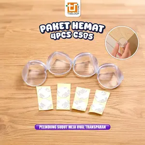 [COD] Tseloop Paket Hemat 4PCS C585 Pelindung Sudut Meja Oval Transparan