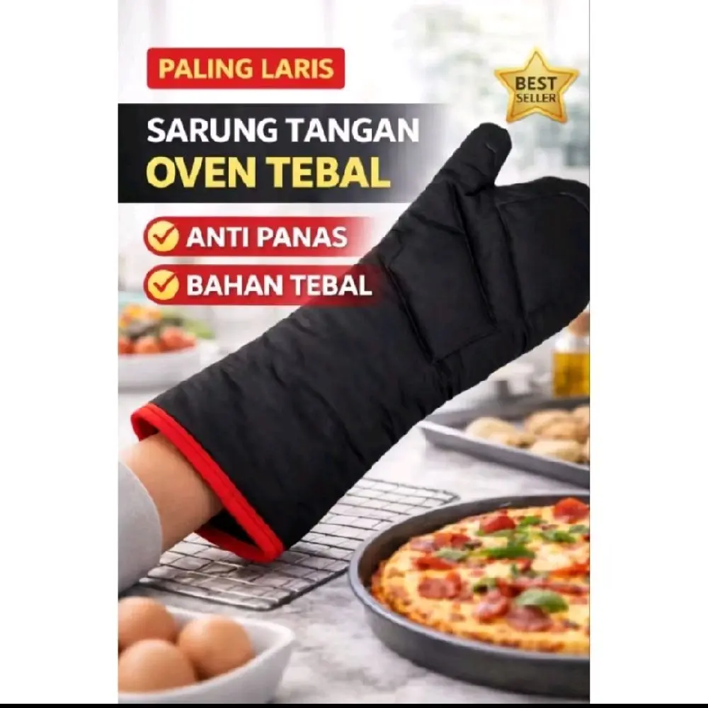 Sarung Tangan Oven Anti Panas / Oven Gloves Premium 4Layer Sarung Tangan Masak Tebal Melundungi Tangan Dari Suhu Panas