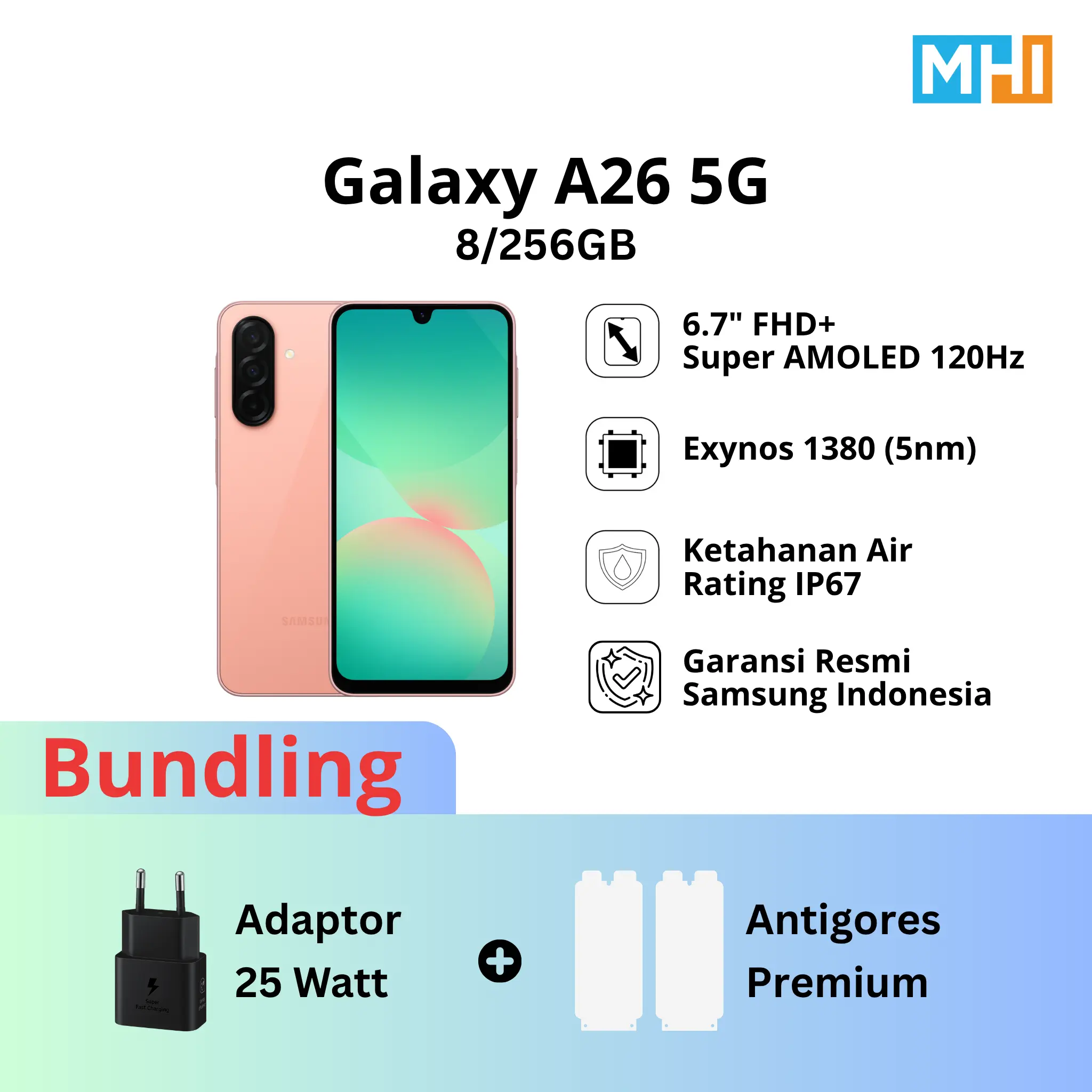 Samsung Galaxy A26 5G 8/256 GB 8GB 256GB - Camera 50 MP, Original, Garansi Resmi SEIN