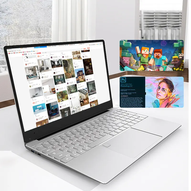 AMOLI  Laptop Gaming Murah Layar HD 15,6 Inci Intel Celeron N4000 8GB+256GB Win11 Tipis dan Ringan Desain Grafis Quad Core Quad Thread Profesional Masa Pakai Baterai Tinggi/Editor Garansi Satu Tahun Komputer Battery Keyboard Led 1