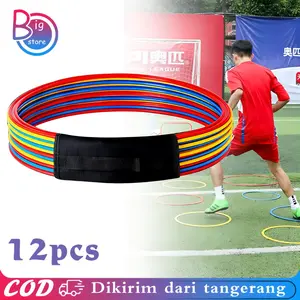 12pcs/Set Agility Ring Circle Post 40cm Portabel Agility Ring Ketangkasan Circle Post Untuk Latihan Kelincahan Kecepatan Sepakbola