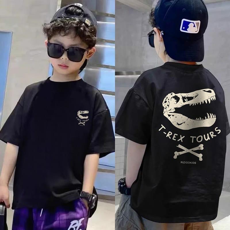 Baju Kaos Distro Anak Umur 3-12 Tahun Motif T-REX Bahan Catton Combed 24s Premium -A20 0