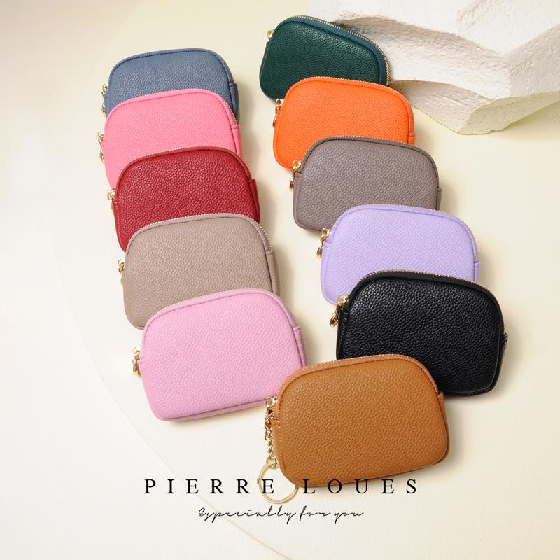 Ví Thiết Kế Đơn Giản, Dành Cho Nữ, Sức Chứa Lớn, Ví Đựng Tiền Xu Và Thẻ Gấp Gọn, Làm Bằng Da PU, Đa Năng, Có Khóa Kéo, Thích Hợp Sử Dụng Hàng Ngày