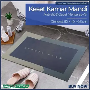 Keset Kamar Mandi Anti Slip 60 X 40 Cm Absorbent Rectangle