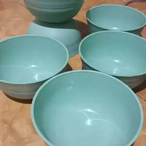 Mangkok Bowl Plastik 6 PCS Kapasitas Besar Banyak Warna BPA Free Anti Pecah Diameter 15 cm Aesthetic Elegant & Glossy