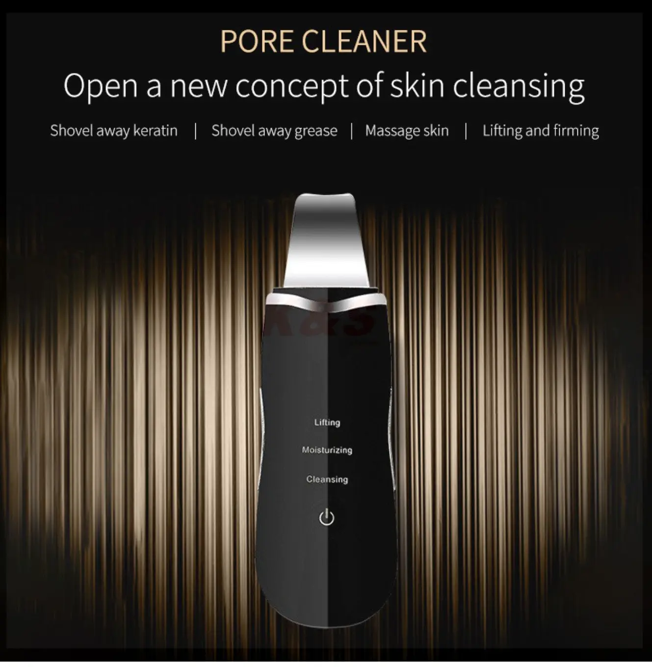 Ultrasonic Skin Scrubber Blackhead Remover Peeling Shovel Pore Cleaner Facial Exfoliator Facial Lifting Deep Cleaning Machine