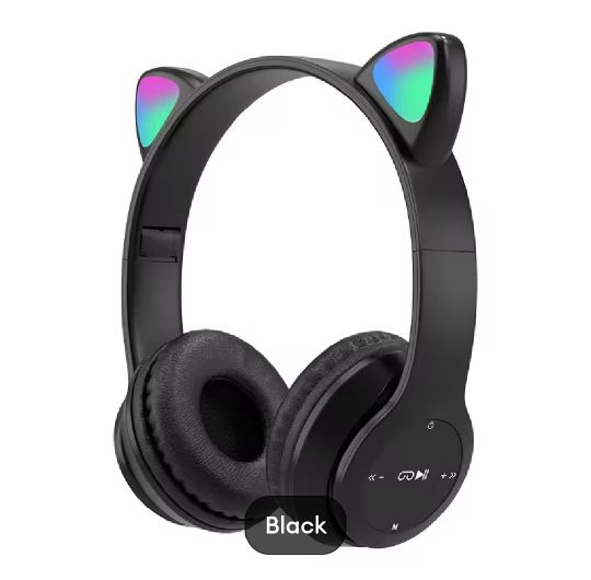 P47M Headphone Headset Bluetooth Gaming Cat Ears Wireless Bluetooth RGB Led Light Super Bass Stereo Bando Headset Gaming