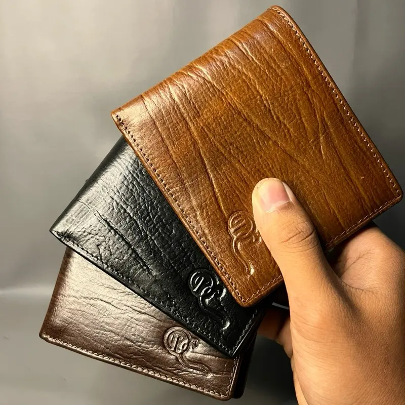 [KT 004 DBR] Dompet Kulit Sapi Asli Motif Serat Kayu untuk Pria - Kartu, Cowok Uang