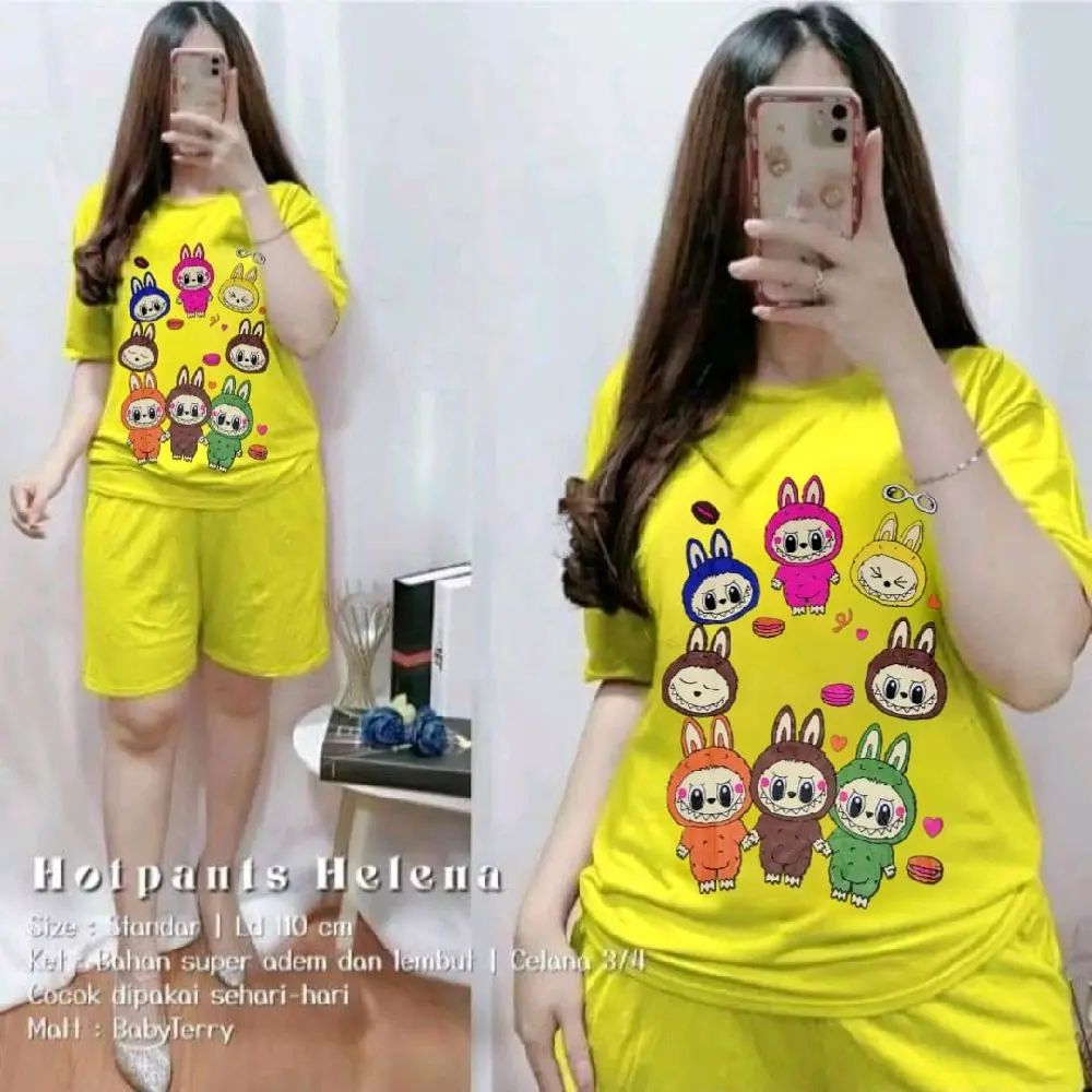 ONE SET HOTPAN MOTIF Setelan Celana