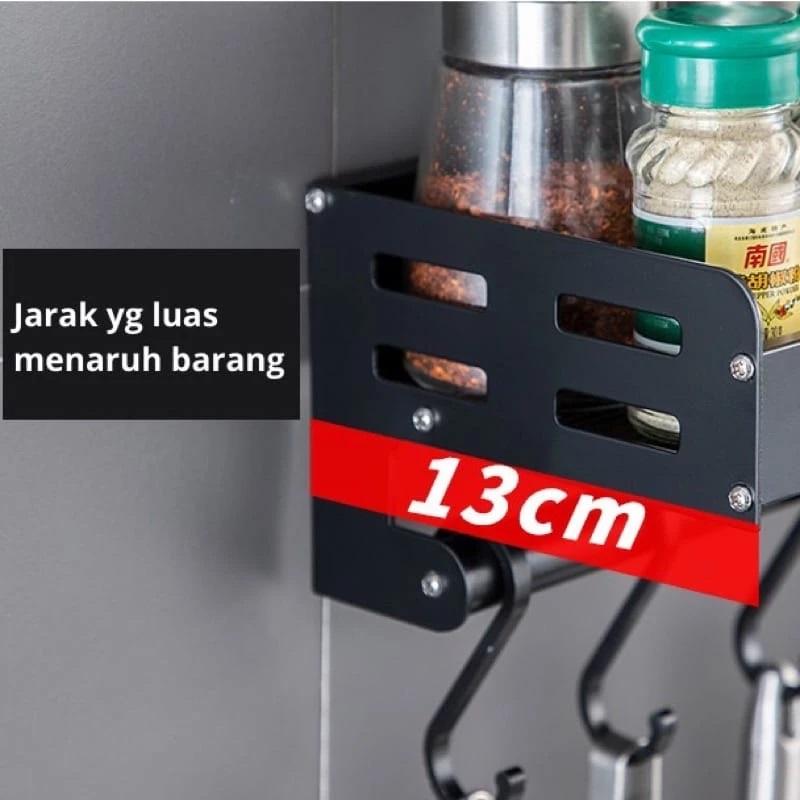 Rak dapur Rak bumbu gantung Rak penyimpanan bumbu Rak bumbu tempel dinding Ambalan Besi 2