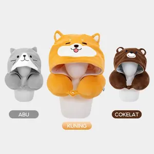 Alba Sol Hooded Neck Pillow Bantal Leher kancing / bantal trevel/ bantal penyangga leher