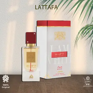 Lattafa Parfume Ana Abiyedh Rouge EDP 60ML Aura Merah Campuran Cemerlang Safron Amber Kayu Elegansi Modern