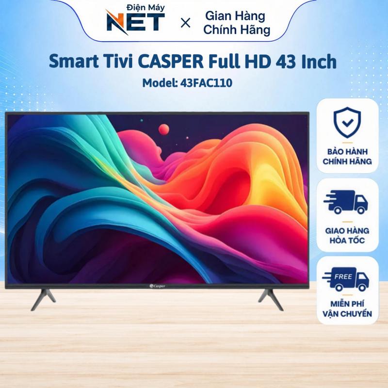 Smart Tivi CASPER E43FAC110 43 Inch Full HD | Android TV | HDR10 | Điều Khiển Giọng Nói | BH 24 Tháng