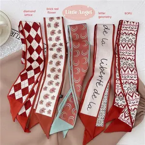 Little Angel - Syal Sutra Kecil Korea Fashion Wanita merah cokalt  Series