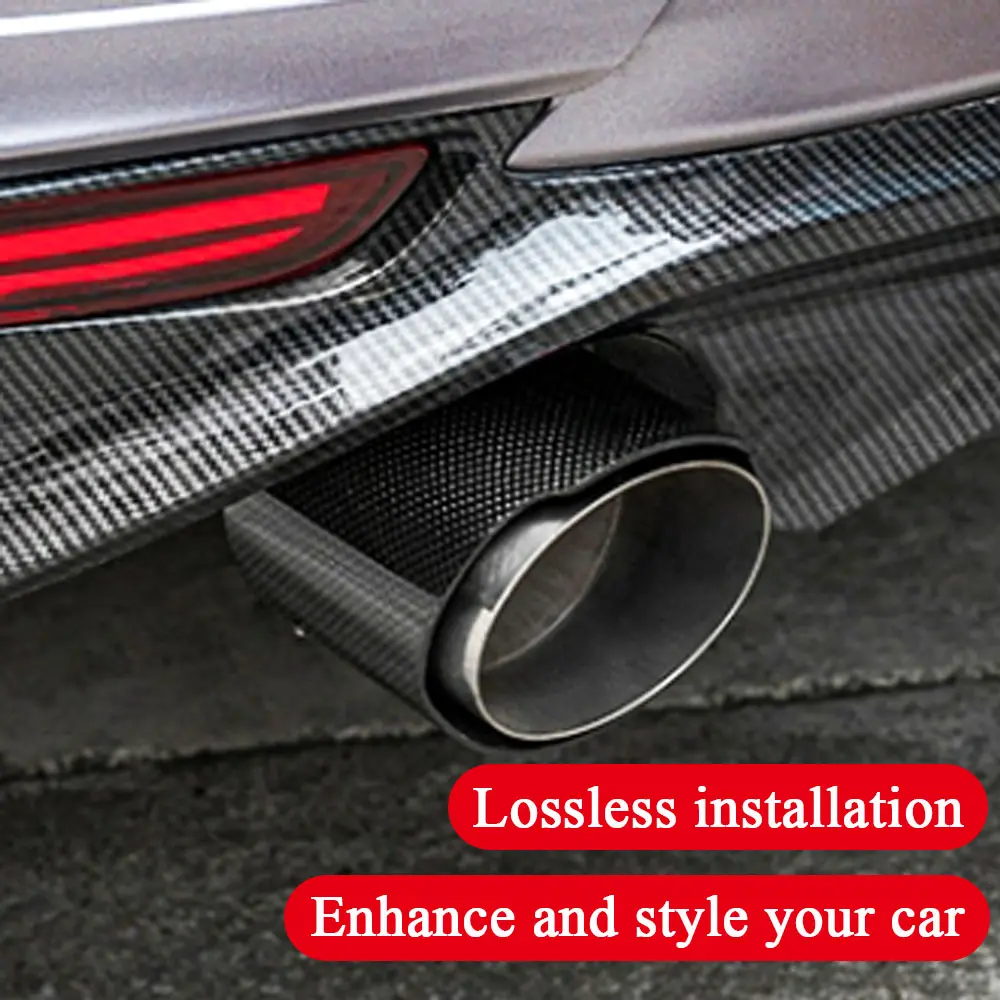 Carbon Fiber Exhaust Tip,Exhaust Tailpipe,Inlet Diameter 63mm Outlet Diameter 89mm Carbon Fiber Muffler Car Exhaust Pipe
