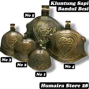 Kluntung Gentho Sapi Bel Pintu Pagar Lonceng Rumah Klontongan Sapi Bandul Besi Gold Antik Bell