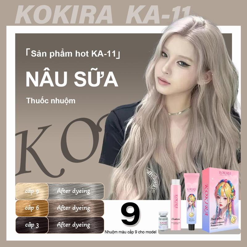 KOKIRA thuốc nhuộm tóc tai nha nhuộm tóc nhuỘm tóc thuốc nhuộm tóc nâu hồng đào nhuộm NÂU SỮA-11 thuoc nhuom toc thuốcnhuộm cho bà bầu tại nhà đen