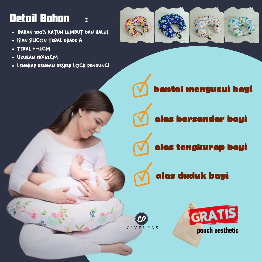 Bantal Menyusui Bayi JUMBO Nursing Pillow Alas Penyangga Ibu