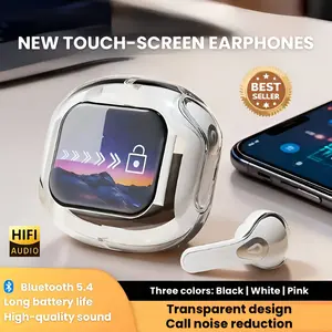 Touch-Screen TWS Smart Wireless Earphone Bluetooth 5.4 LCD LED High Resolution Mode Game/Music Intelligent Vibrant Color Modern HIFI Noise Reduction