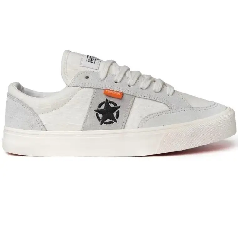Prayer kids - Sepatu Vulcanize PRAYERKIDS Geh - Sneakers Kanvas Anti Slip, Warna Offwhite, Pria/Wanita karet casual shoes  sneakers Snekers Hitam Putih Black suede sepatu Fashion 1