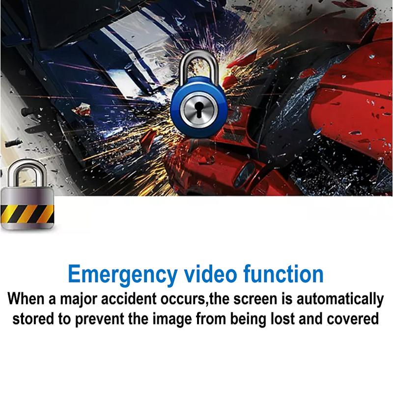 Driving recorder dual camera HD, ultra clear car recorder  wide-angle night vision device, with reverse view, G sensor 4-inch IPS touch screen recorder 7