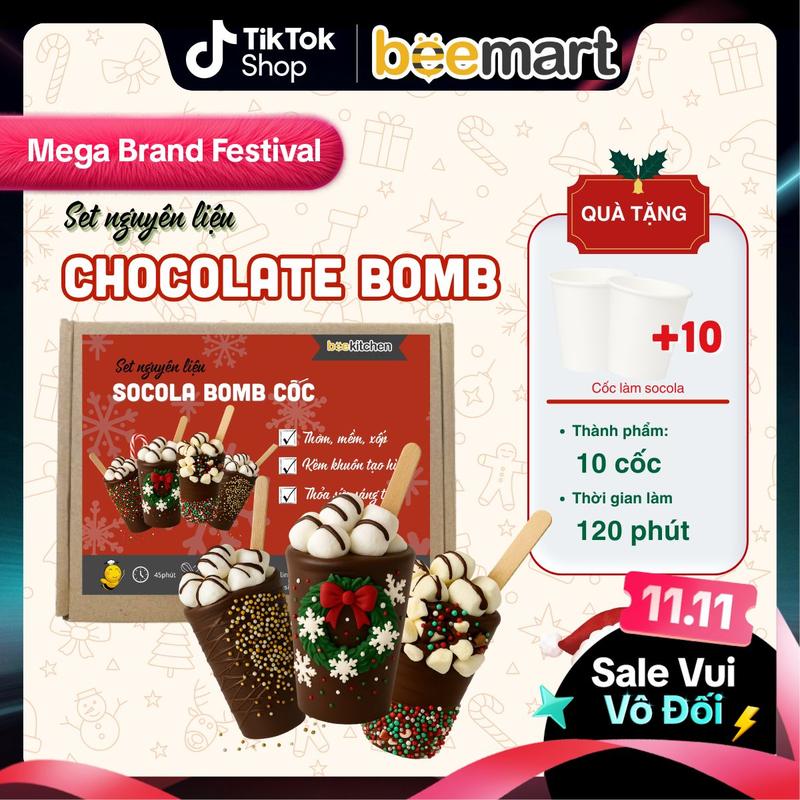   Tặng khuôn Set làm Chocolate Bomb - Set Làm Sô Cô La nhà Bee thành phẩm 12 viên -  Ăn Vặt sôcôla socola  boom 