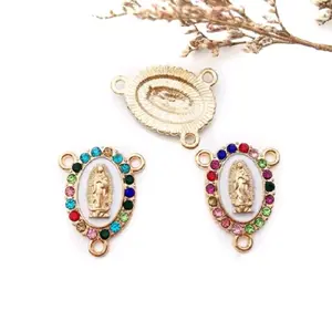 DIY Charm Connector Bunda Maria dan Salib untuk Aksesoris Liontin Rosario