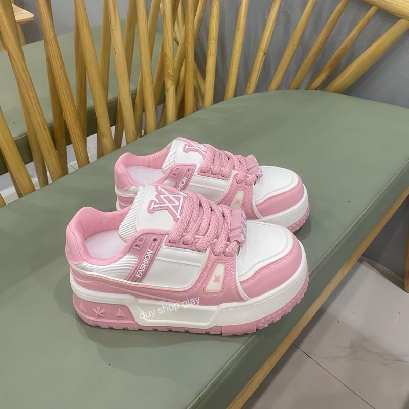 MIDCROP Giày Sneaker Hồng có Gắn Charm Nam Nữ Size Đủ Phù Hợp Học Sinh Sinh Viên Đẹp Nhẹ Bền Dễ Phối Đồ Freeship Fullbox