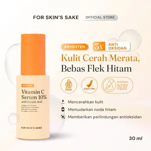 For Skin's Sake FSS Vitamin C Serum Mencerahkan Kulit Memudarkan Bekas Jerawat with Triple Antioxidants Vitamin C + Ferulic Acid + Vitamin E