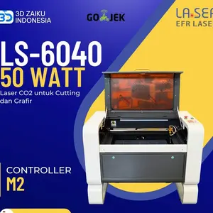 Zaiku CNC LS-6040 with 50 Watt Laser CO2 untuk Cutting dan Grafir