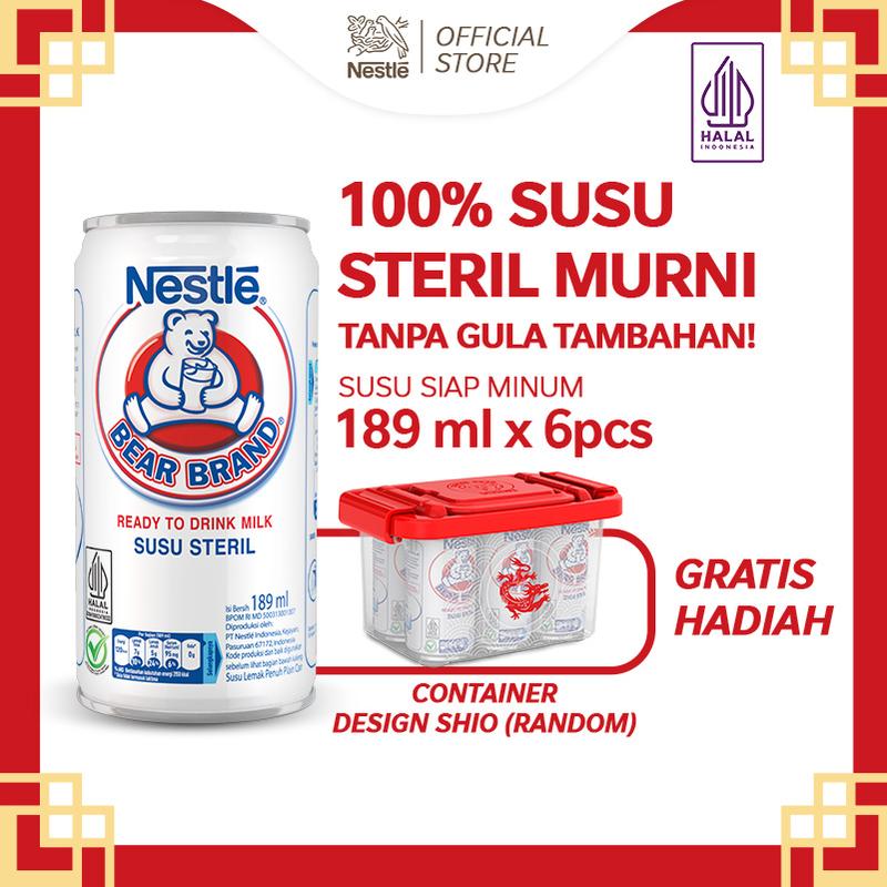 BEAR BRAND Susu Beruang Kaleng Susu Steril 189mlx6pcs Free Container 0