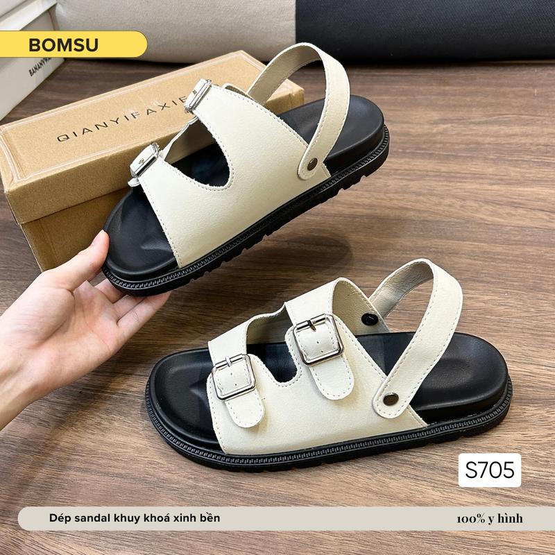 Dép sandal nữ đế cao 2.5cm  khuy khoá S705 sang xinh tiện lợi - Dép quai hậu nữu trendy