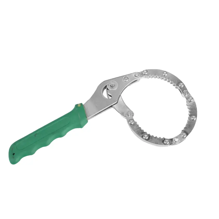 Handcuffs Stainless Steel Adjustable Oil Filter Wrench feature1. Forged from high-quality high-carbon steel, with high hardness, large torque, strong and durable2. Fine tooth mouth, triangular grinding tooth mouth, strong clamping, not easy to slip off3.