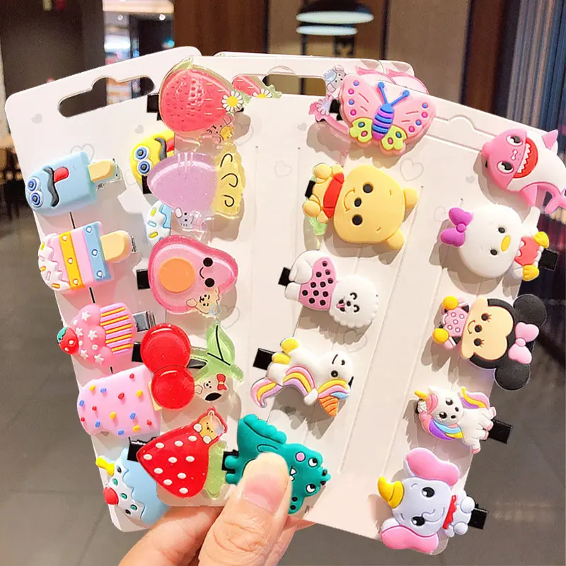 Bộ Kẹp Tóc Hoạt Hình Cho Bé Gái, 10 Cái / bộ, Trái Cây Dễ Thương, Động Vật, Phong Cách Tiệc Sinh Nhật, Phụ Kiện Tóc Cho Trẻ Sơ Sinh 4