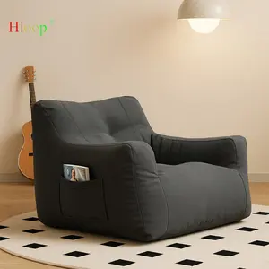 Hloop Sofa Bean Bag Charlee Single Seat - Sofa Malas Tatami Minimalis - Kualitas Premium - Cocok untuk Ruang Tamu & Kamar - Isi Styrofoam - Desain Jepang & Korea - Ukuran 70x70x50cm