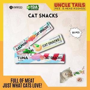 [Buy 50 +Free Container] Cat Food Cat Sticks 15g Kitten Strips Cat Snacks Wet Food Tuna Chicken Mixed Salmon Flavor