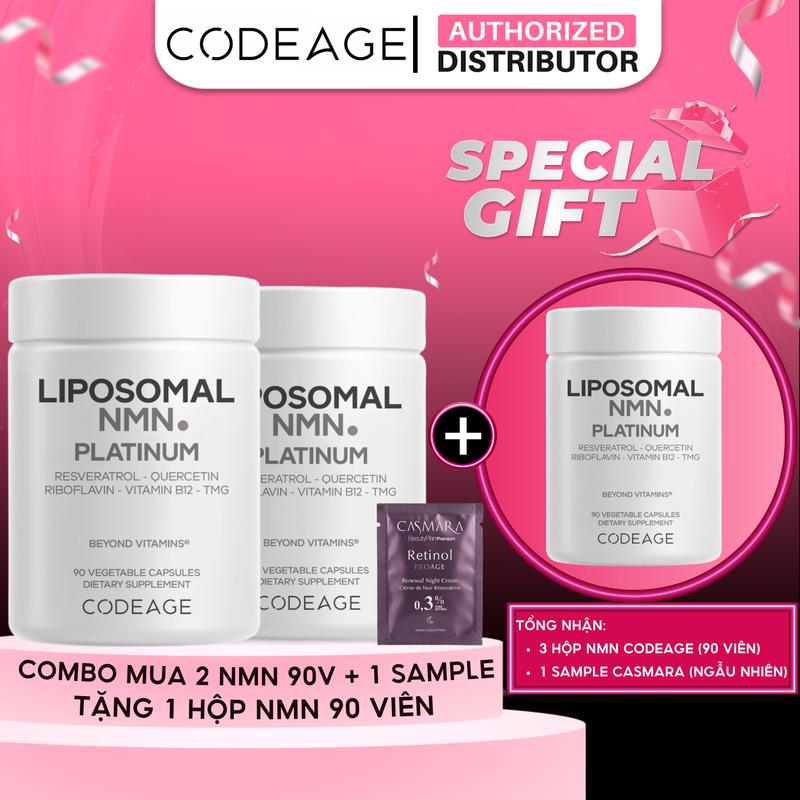 [3 Tặng 1] Hộp Viên Uống Codeage Liposomal NMN thực phẩm bổ sung, hộp 90 viên